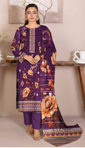 Velora Lawn 3-Piece – Dark Purple