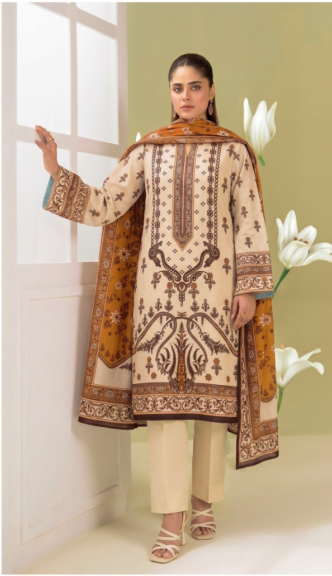 Velora Lawn 3-Piece – Beige Cream